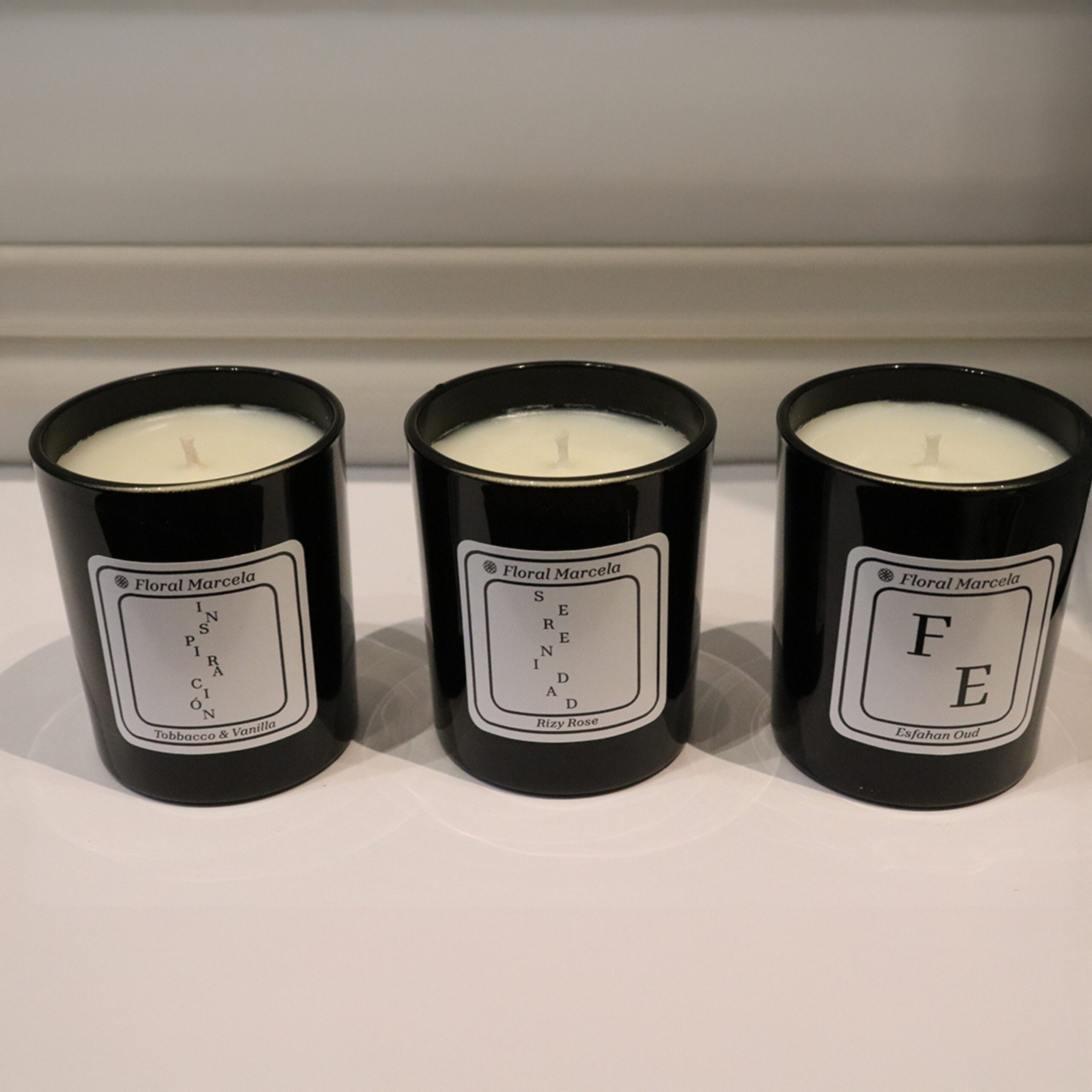 A Set of Small Candles - Floral Marcela
