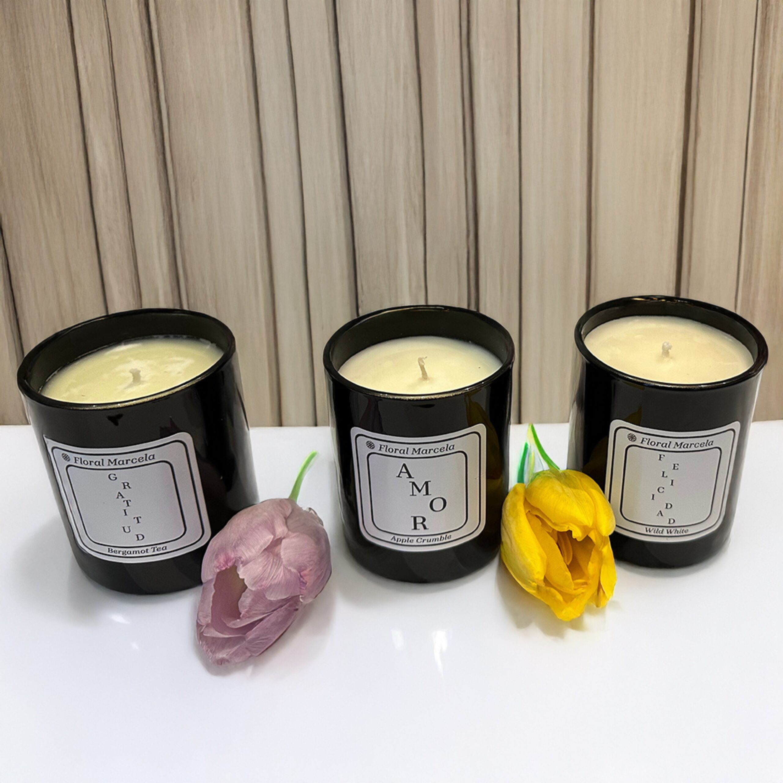 A Set of Small Candles - Floral Marcela